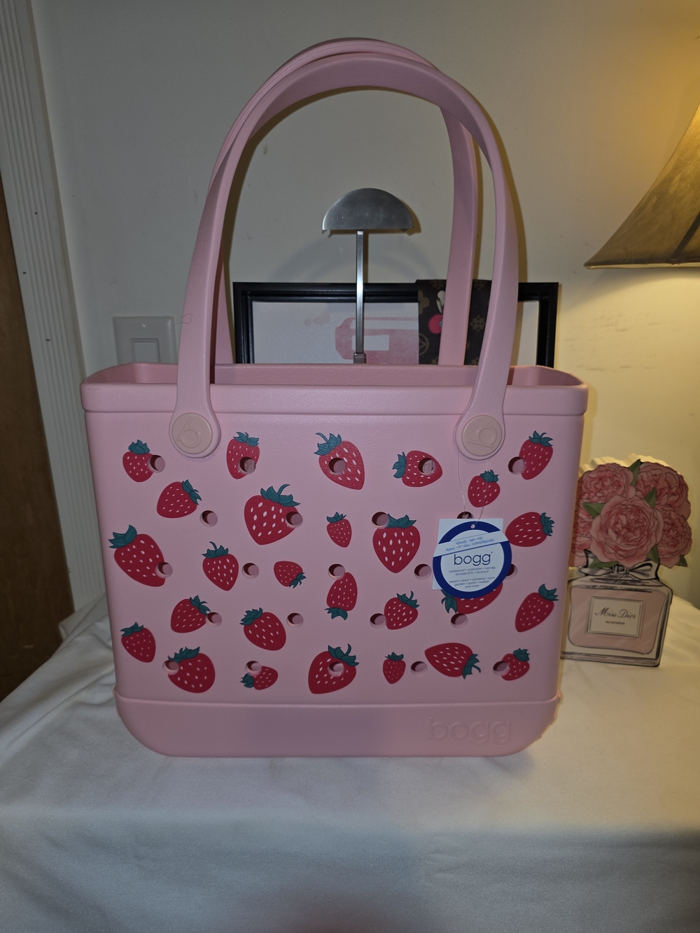 BOGG BAG Pink Strawberry Print Tote